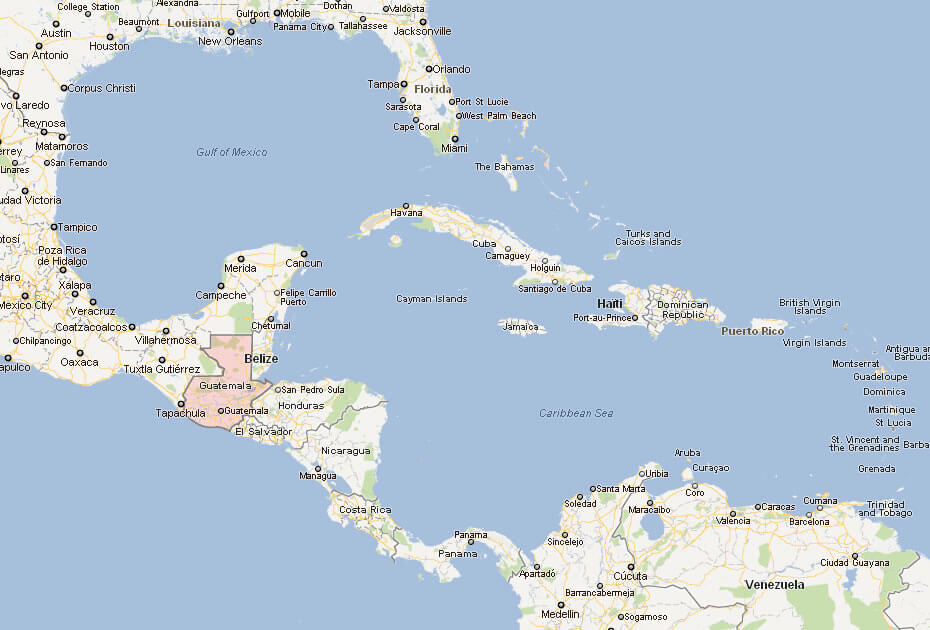 karte von guatemala zentral amerika